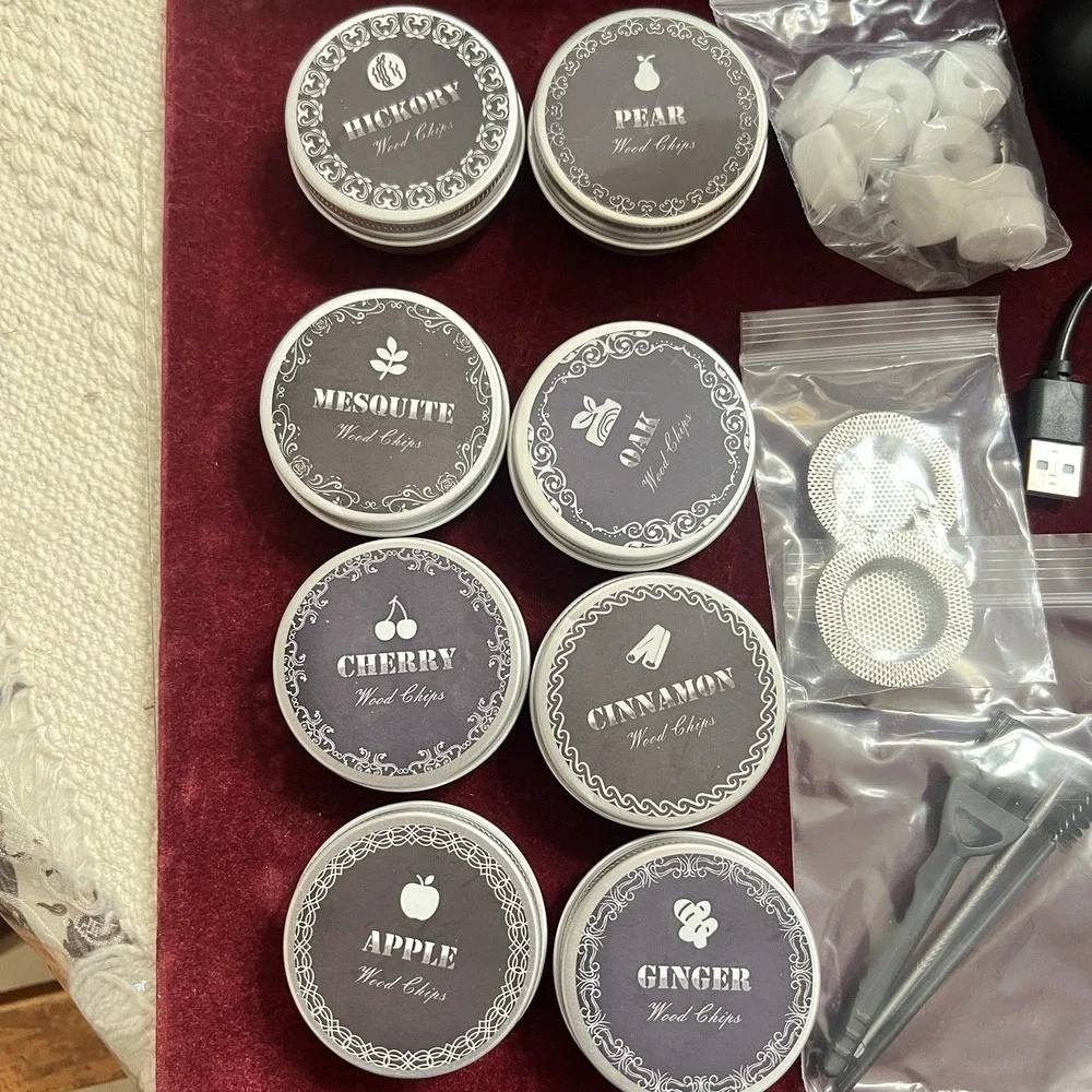 CIKSMO Electric Cocktail Smoker Kit Complete All Canasters Full. For all alcohol